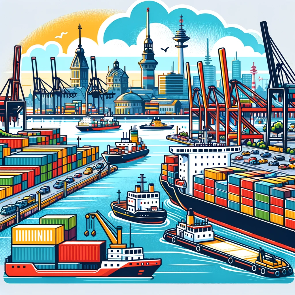 De haven van Hamburg