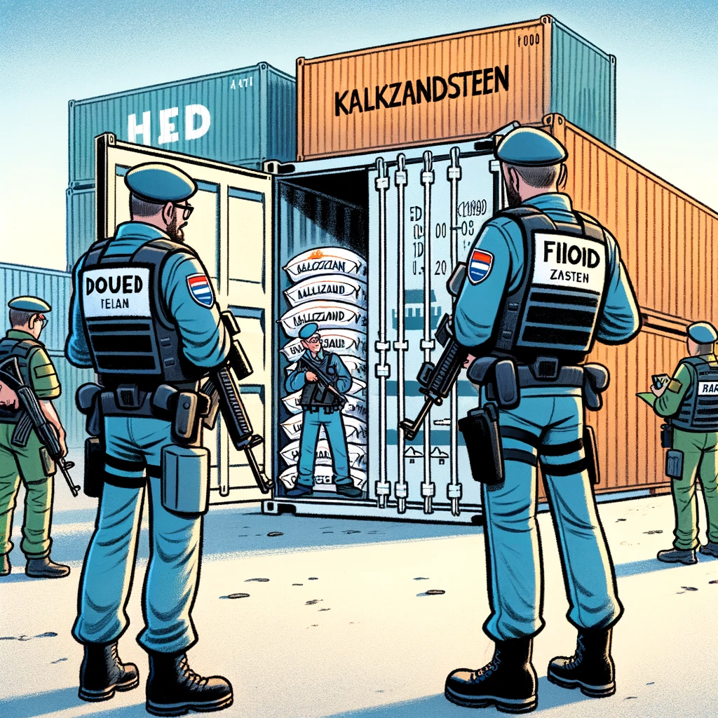 Zeecontainer met kalkzandsteen