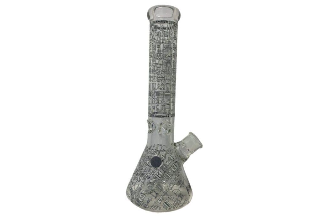 Bong Borosilicate Glass 35 cm Glow Hiërogliefen