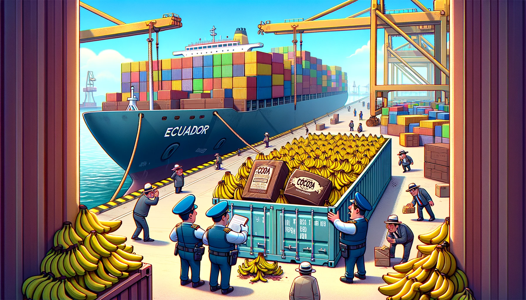 Coke tussen bananen uit Ecuador