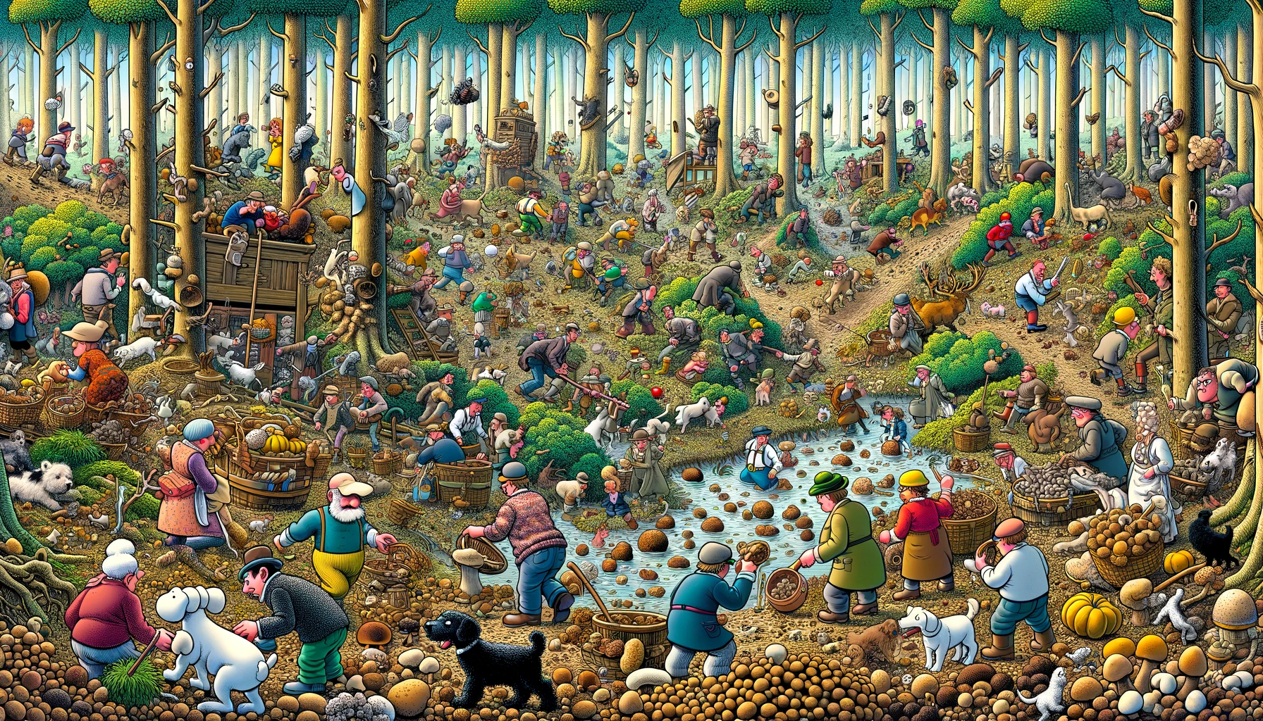 Truffels zoeken in het bos