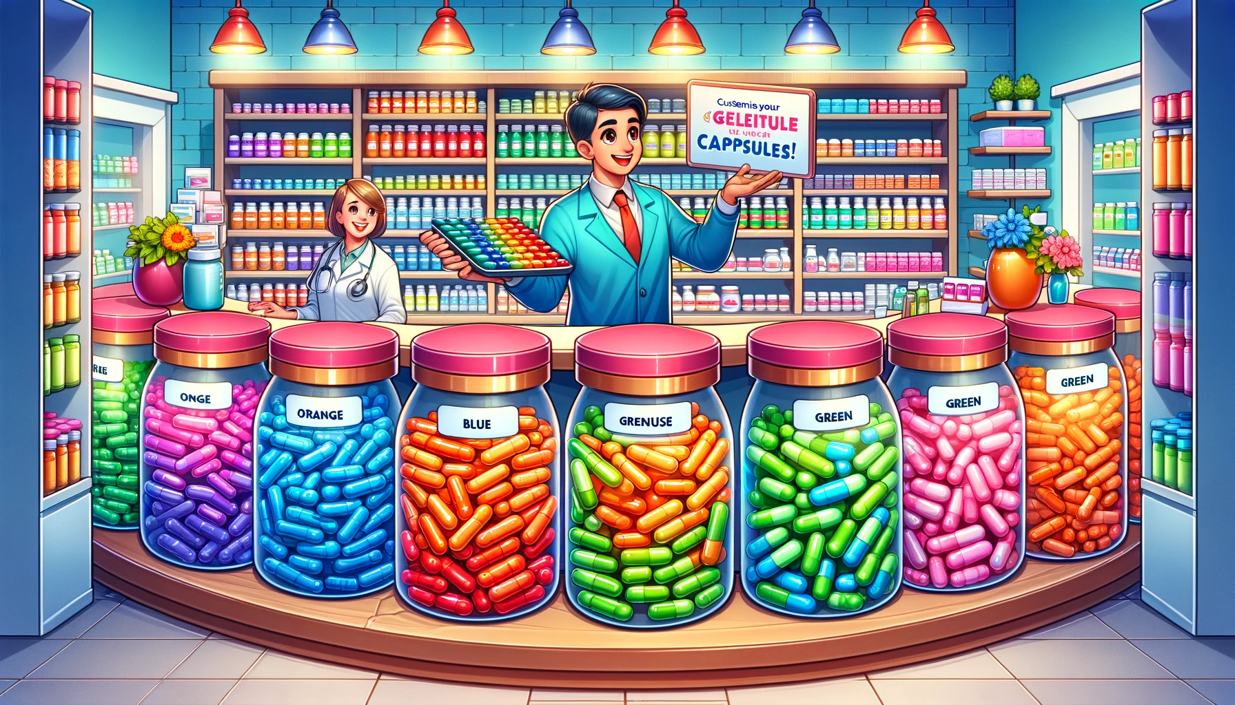 Gekleurde capsules