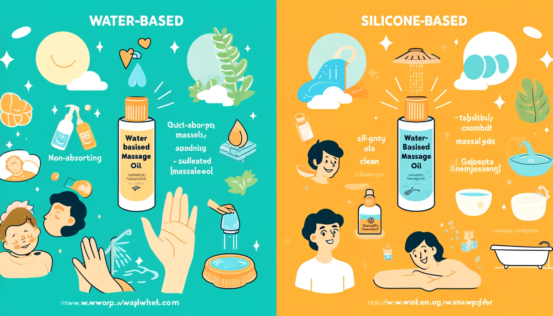 Massage olie water of siliconen