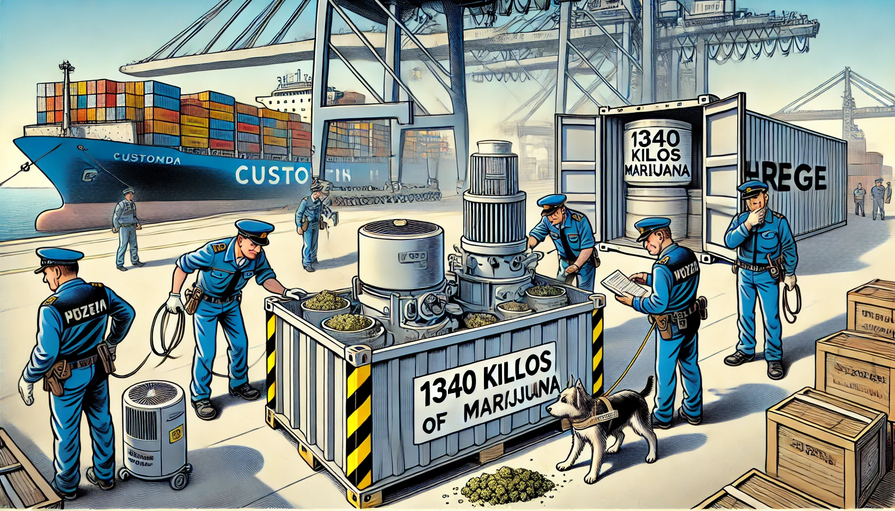 Douane 1340 kilo wiet