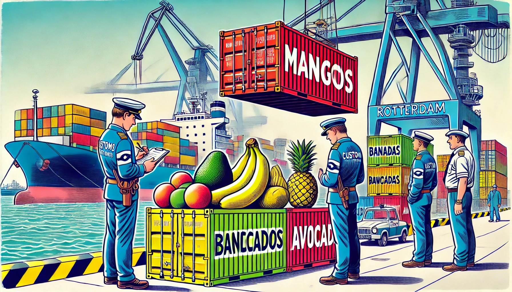 Cocaine tussen fruit