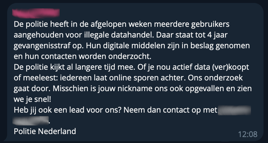 Datahandel op Telegram