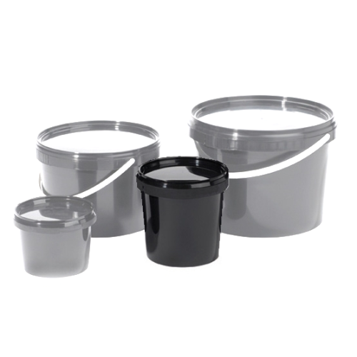 Emmertje zwart met deksel 1,2 liter