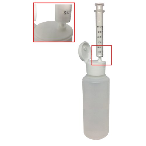 Flesje 250 ml met 3 ml doseerspuitje