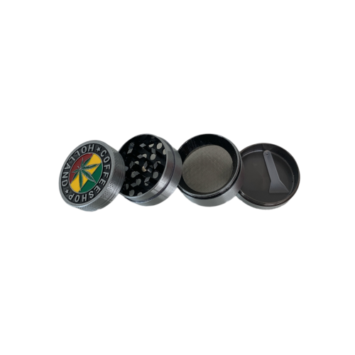 Grinder wietblad zilver, 4 delig aluminium