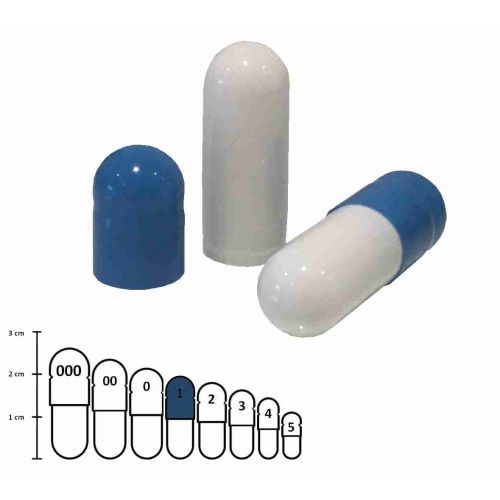 Gelatine capsules gekleurd maat 1