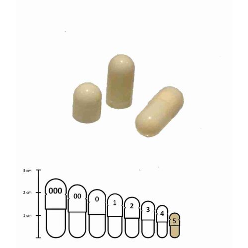 Gelatine capsules ivoor maat 5