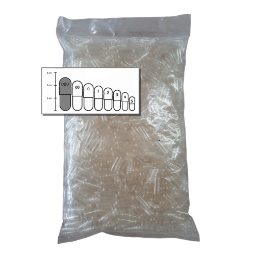 Vegetarische capsules maat 000, verpakt per 1.000