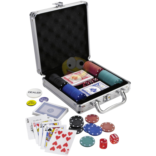 Zeer luxe pokerkoffer van aluminium.