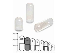 Vegetarische capsules transparant maat 00