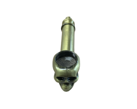 Metalen schedelpijpje vooraanzicht