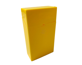 Sigarettendoosje Push Up geel, gesloten