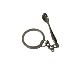 Snuif Lepeltje met sleutelhanger Zilver